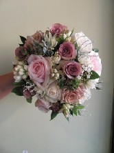 Vintage blush tied posy